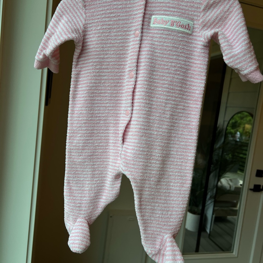 Vintage Baby B'gosh Pink Striped Footies